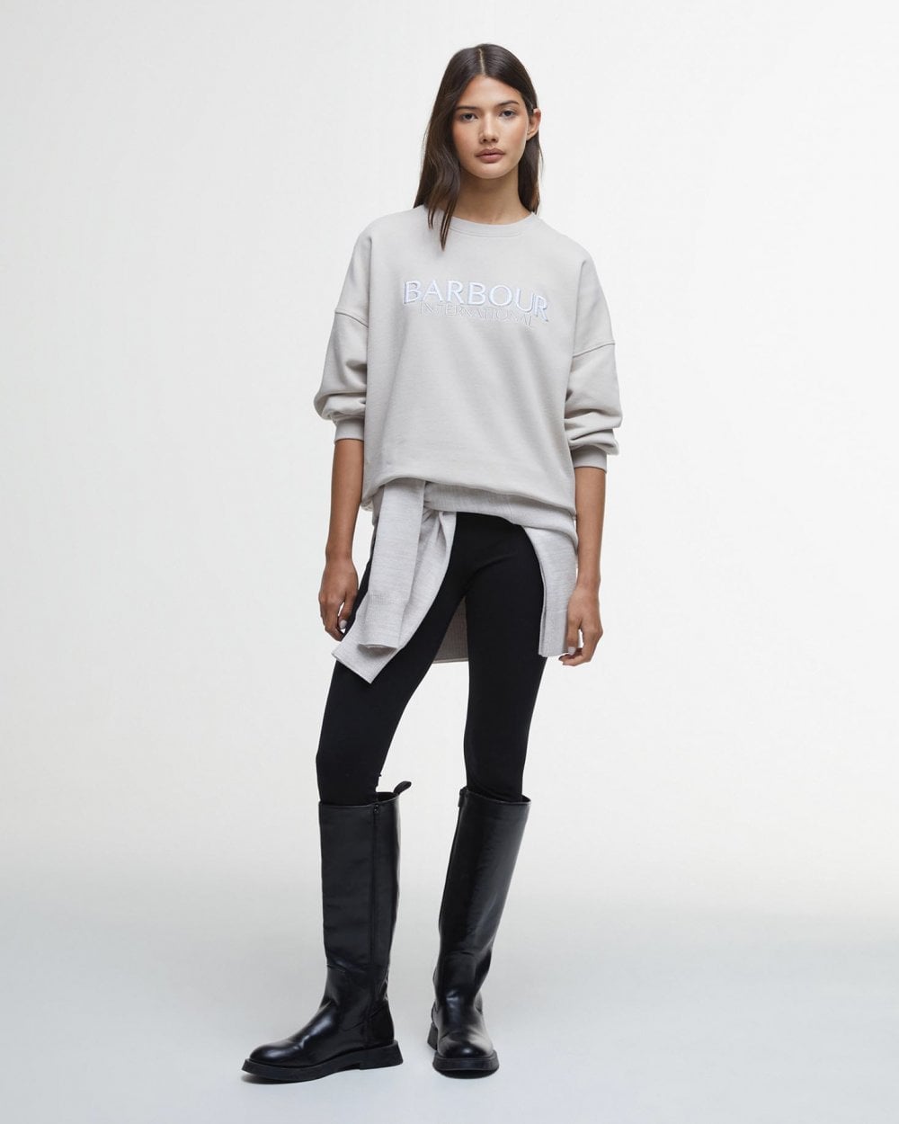 Barbour International Franchesca Womens Sweatshirt - Silver Cloud