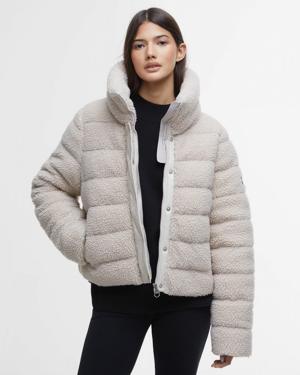 Barbour International Franchesca Womens Puffer Jacket - Silver Cloud