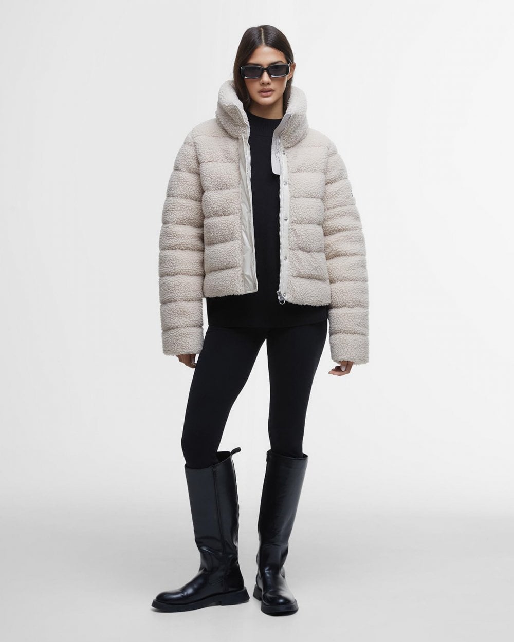 Barbour International Franchesca Womens Puffer Jacket - Silver Cloud