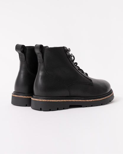 Birkenstock Highwood Lace Mid Natural Leather Womens Boots - Black