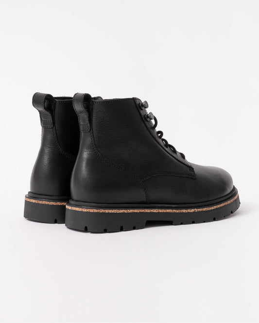 Birkenstock Highwood Lace Mid Natural Leather Womens Boots - Black