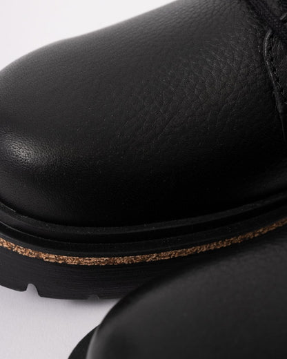 Birkenstock Highwood Lace Mid Natural Leather Womens Boots - Black