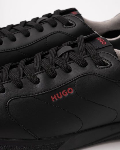 HUGO Riven Tenn Mens Cupsole Trainers with Logo Details on Rubber Outsole - Black 005