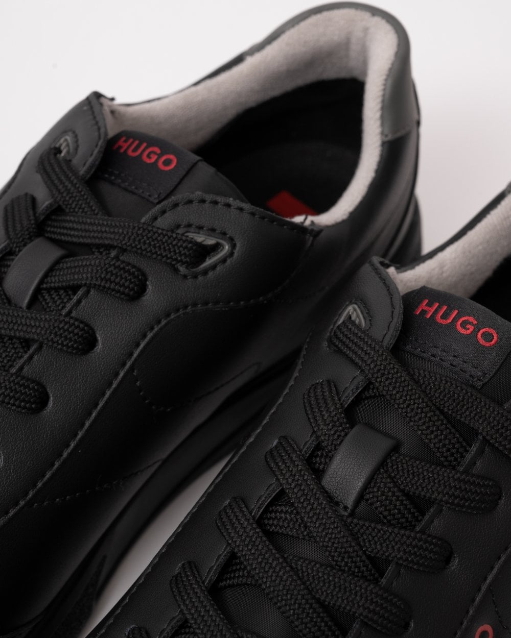 HUGO Riven Tenn Mens Cupsole Trainers with Logo Details on Rubber Outsole - Black 005