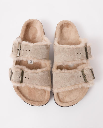 Birkenstock Arizona VL Shearling Womens Sandals - Taupe