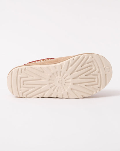 UGG Tasman Womens Slippers - Sand/Dark Cherry