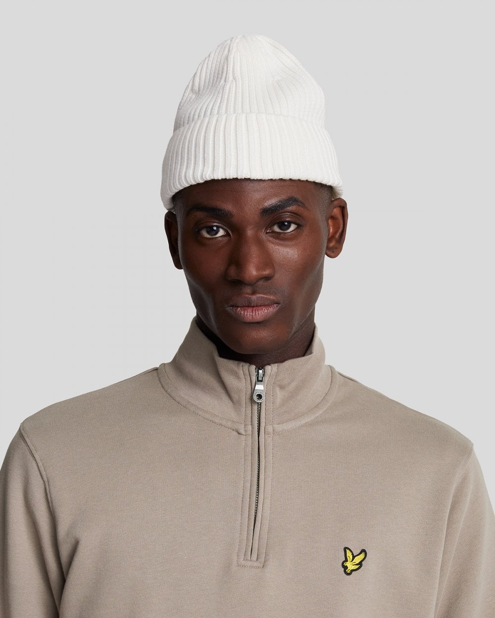 Lyle & Scott Cotton Merino Mens Quarter Zip Jumper - W870 Cove