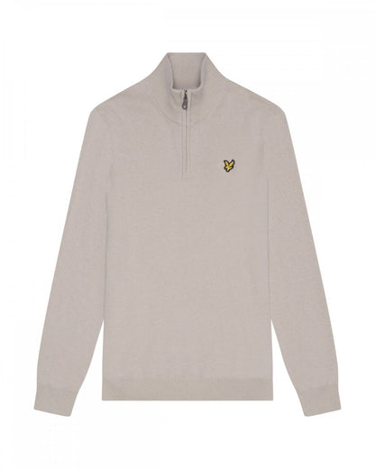 Lyle & Scott Cotton Merino Mens Quarter Zip Jumper - W870 Cove