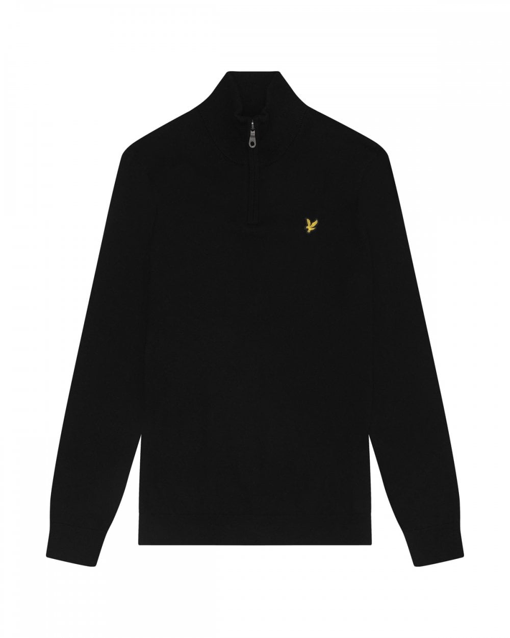 Lyle & Scott Cotton Merino Mens Quarter Zip Jumper - Z865 Jet Black
