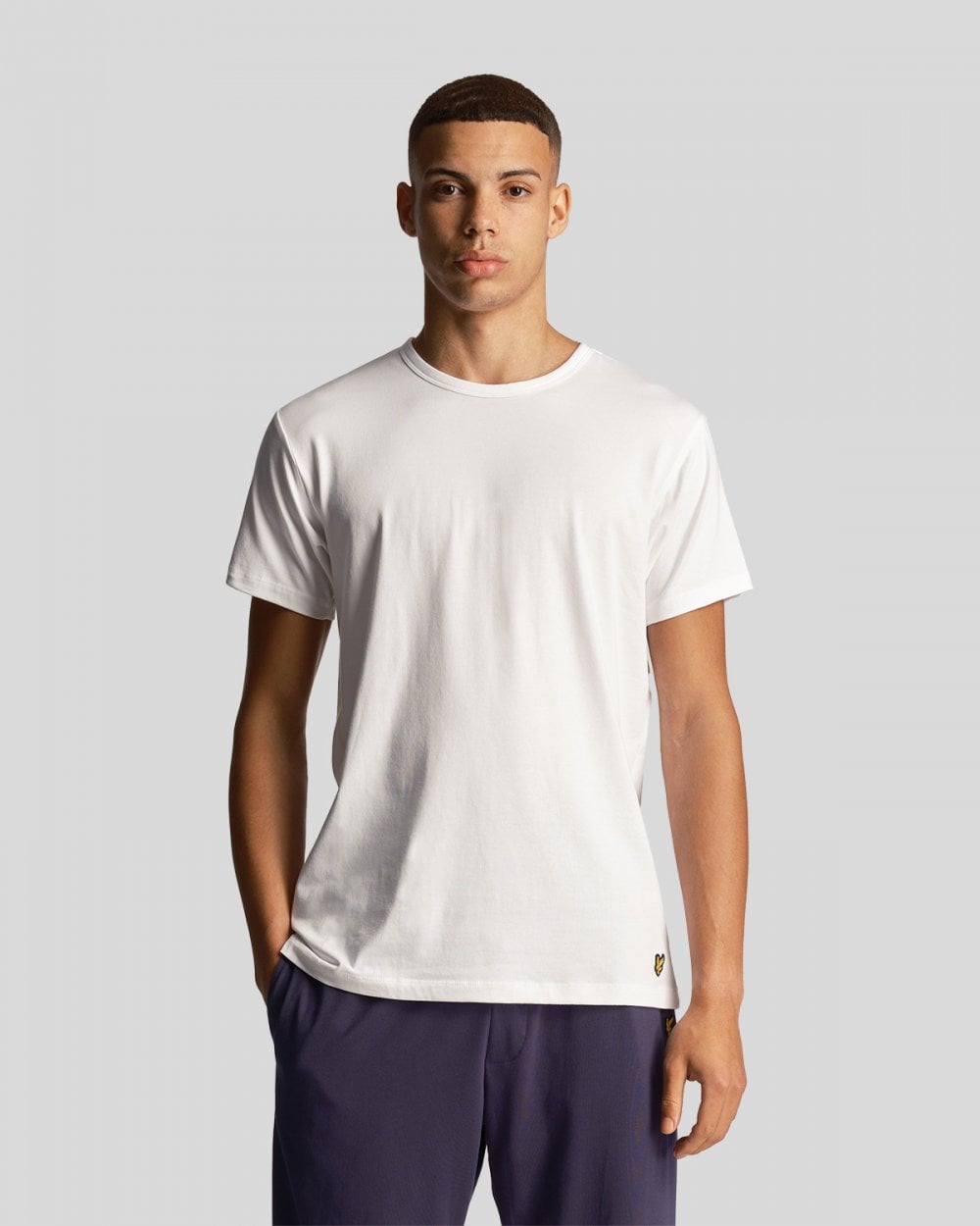 Lyle & Scott Mens Basic 3 Pack T-shirt - X044 Jet Black/ Mid Grey Marl/ White