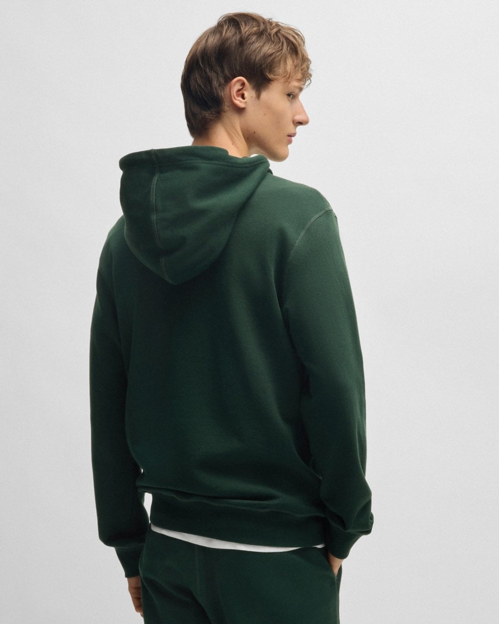 BOSS Orange Wetalk Mens Pullover Hoodie With Logo Patch - Open Green 350