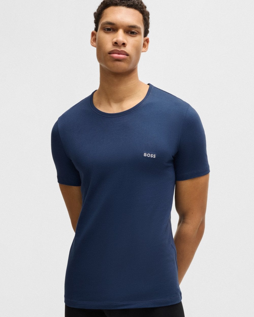 BOSS Orange Mens Three-Pack of Cotton Underwear T-Shirts with Logo Embroidery - Open Miscellaneous 989