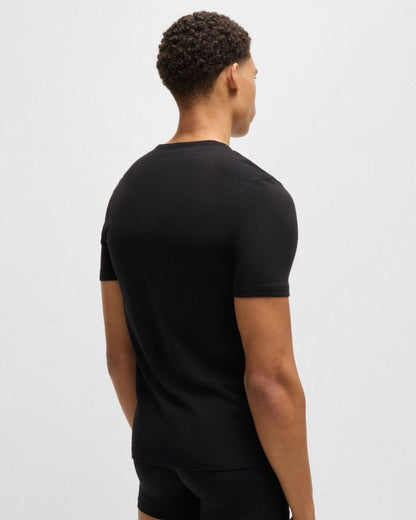 BOSS Orange Mens Three-Pack of Cotton Underwear T-Shirts with Logo Embroidery - Open Miscellaneous 989