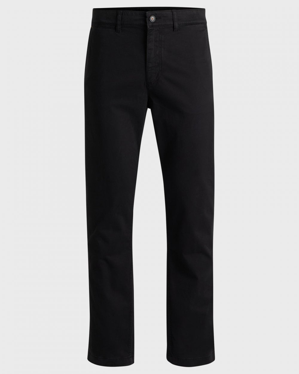 BOSS Orange Mens Regular Fit Chinos in Stretch-Cotton Satin - Black 001