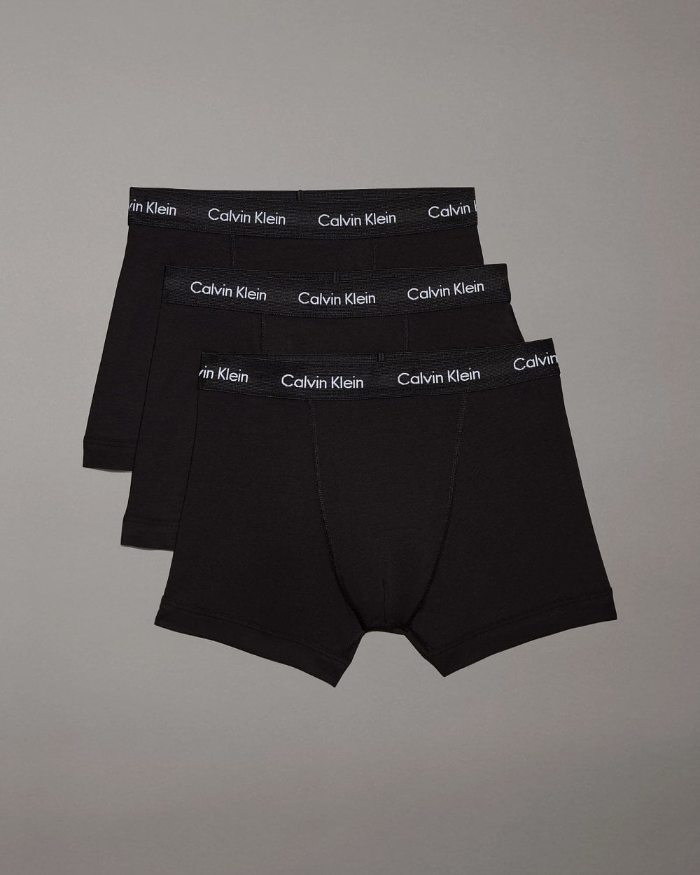 Calvin Klein Cotton Stretch Mens Trunk 3 Pack - Black with Black Waistband
