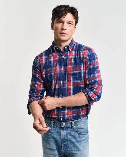 GANT Mens Regular Fit Checked Flannel Shirt