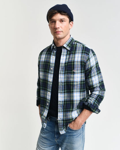 GANT Mens Regular Fit Checked Flannel Shirt