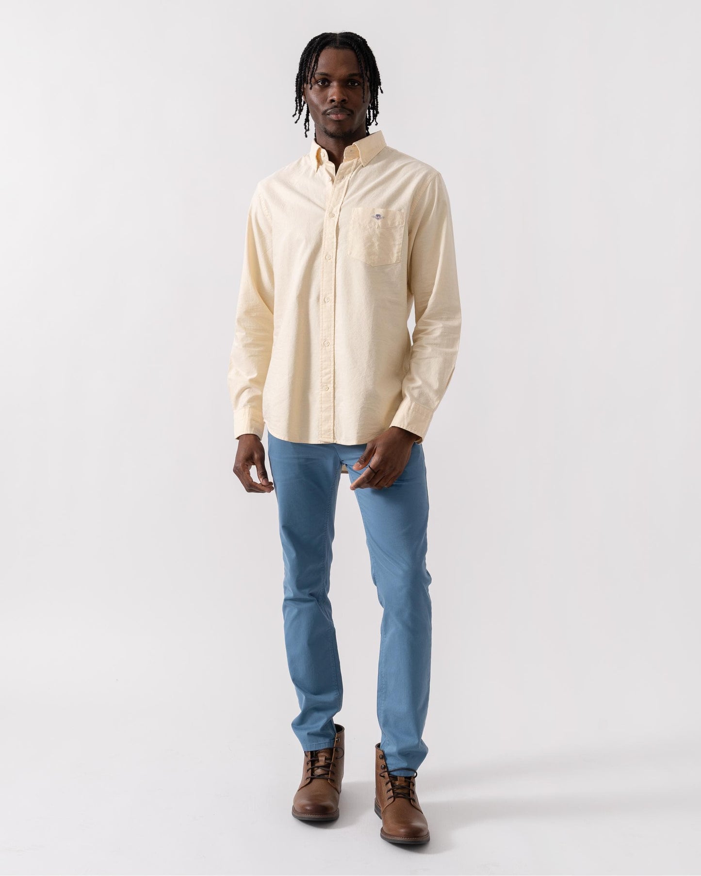 GANT Mens Regular Fit Long Sleeve Oxford Shirt - 257 Burnt Wheat