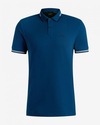 BOSS Green Paul Mens Stretch-Cotton Slim Fit Polo Shirt with Branding