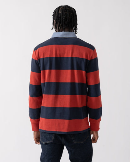 GANT Mens Regular Fit Chambray Stripe Heavy Rugger - 612 Iron Red
