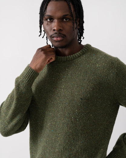 GANT Mens Neps Wool Crew Neck Jumper - 301 Juniper Green