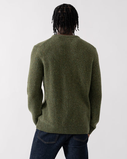 GANT Mens Neps Wool Crew Neck Jumper - 301 Juniper Green