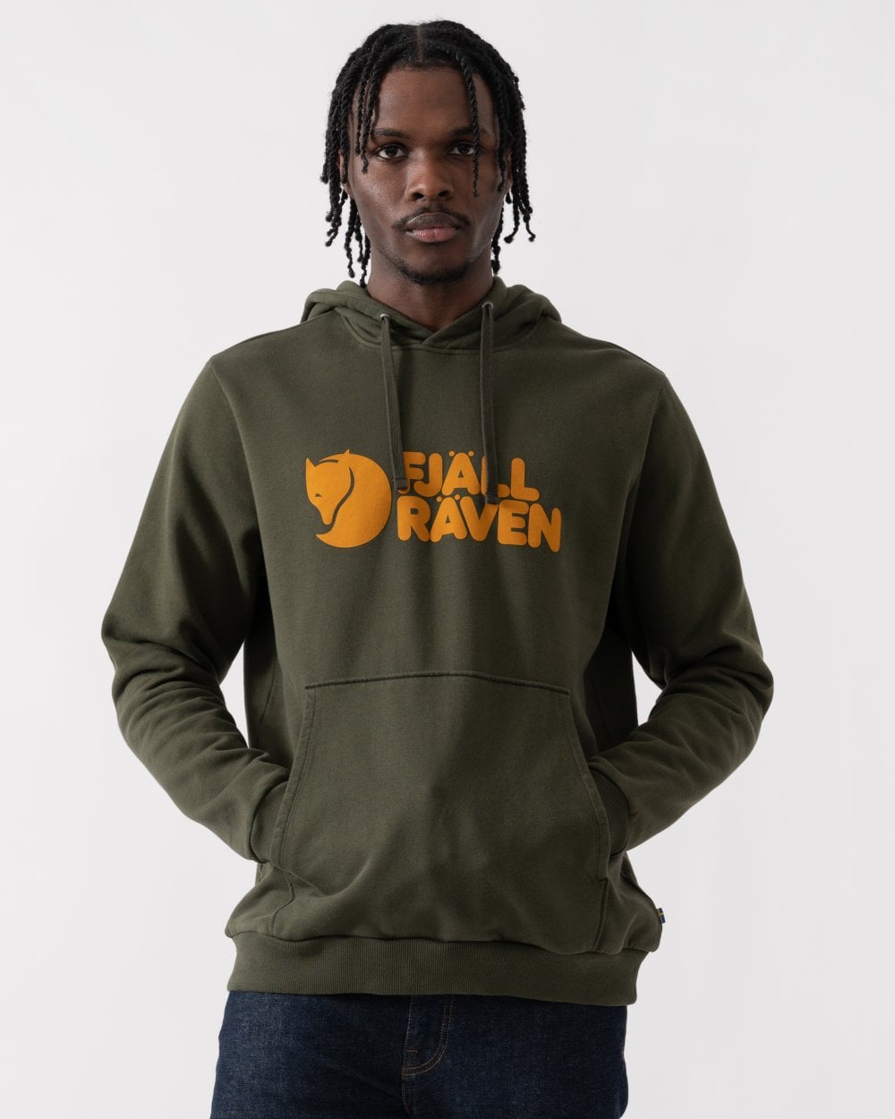 Fjallraven Logo Mens Hoodie - Deep Forest 662