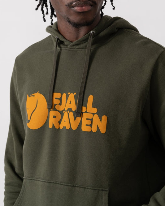 Fjallraven Logo Mens Hoodie - Deep Forest 662