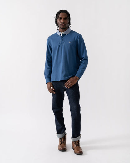GANT Mens Regular Fit Chambray Heavy Rugger - 442 Vintage Blue
