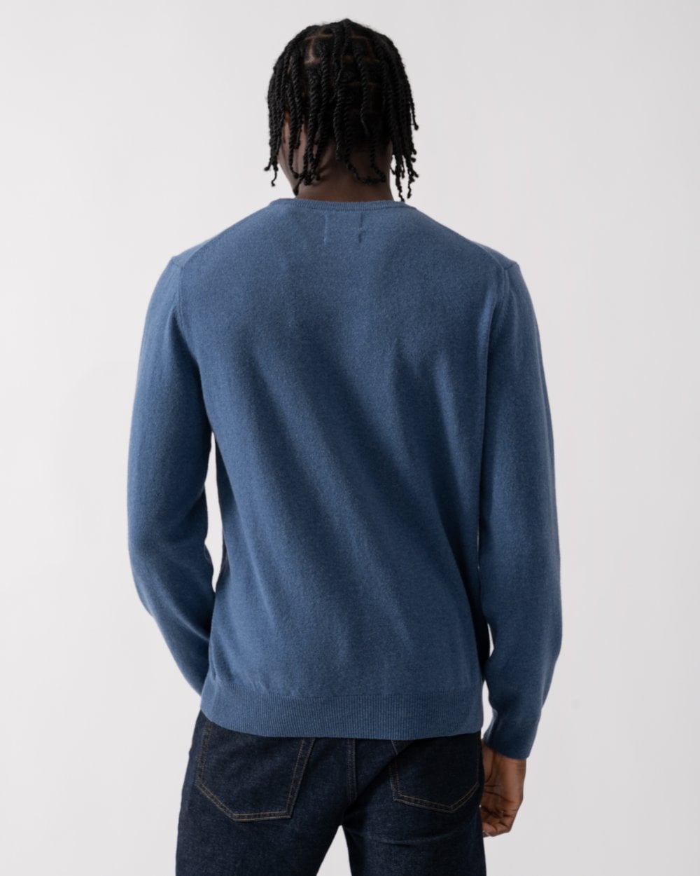 GANT Mens Superfine Lambswool Crew Neck Jumper - 902 Dark Jeansblue Melange