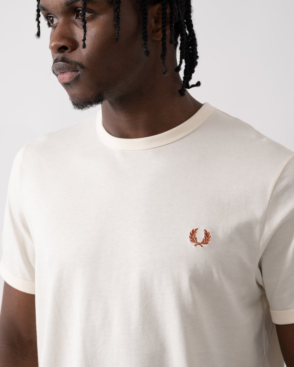 Fred Perry Mens Ringer T-Shirt - Ecru F79
