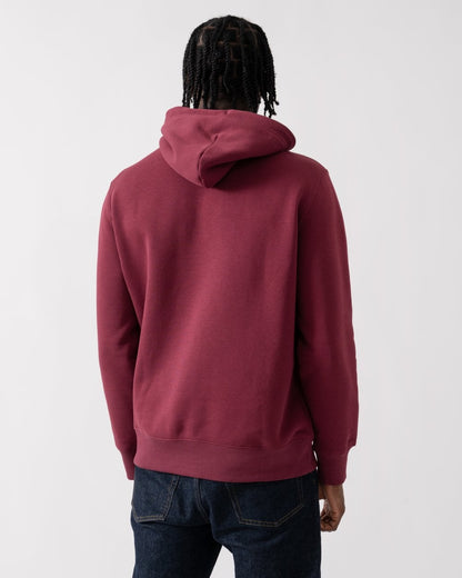 GANT Mens Regular Fit Shield Logo Pullover Hoodie - 638 Wine Red