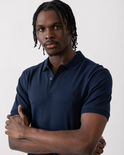 Fred Perry Mens Plain Signature Polo Shirt - Dark Carbon/Black X66
