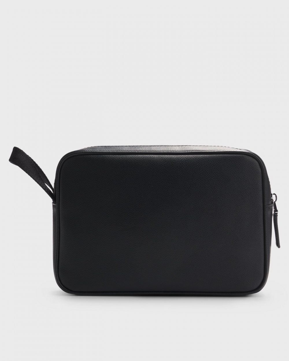 BOSS Orange Zair Mens Faux-Leather Washbag with Monogram-Print Front Pocket 