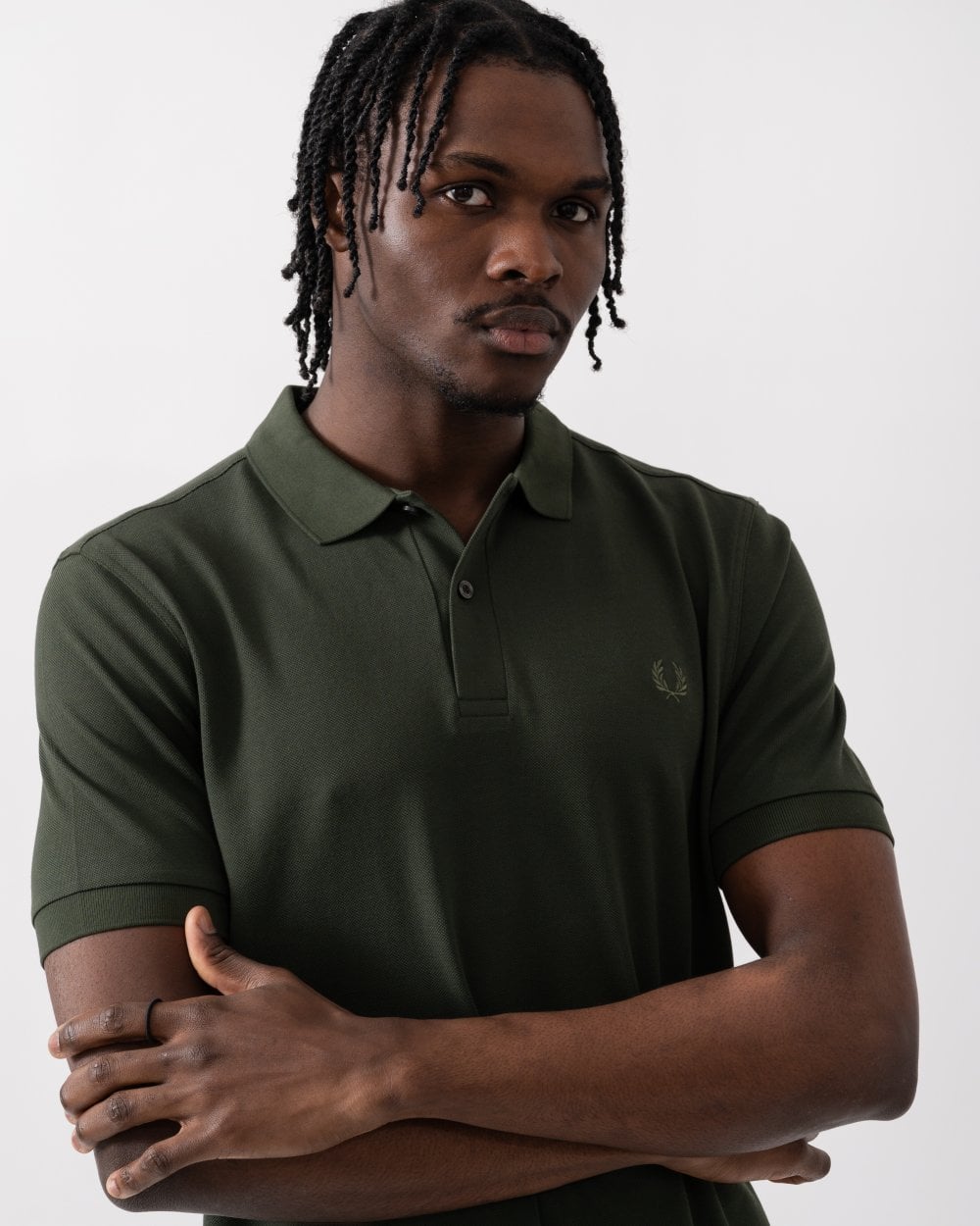 Fred Perry Mens Plain Signature Polo Shirt - Hunting Green/Laurel Wreath Green X09