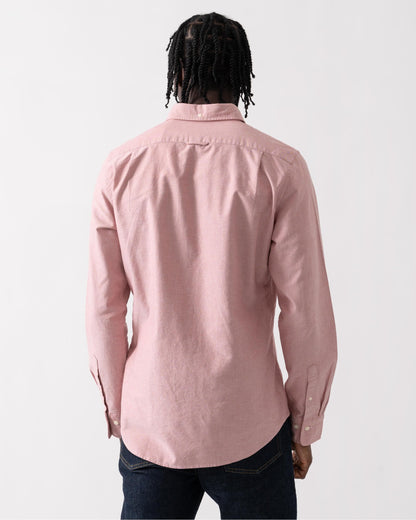 GANT Mens Slim Fit Long Sleeve Oxford Shirt - 612 Iron Red