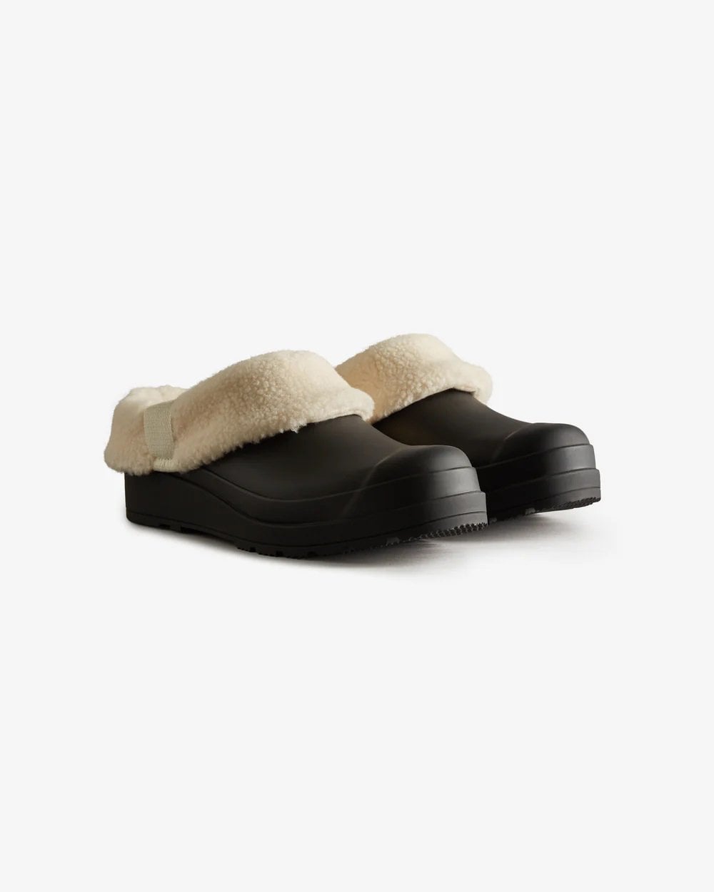 Hunter Play Womens Shearling Insulated Clog - Black