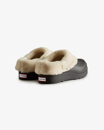 Hunter Play Womens Shearling Insulated Clog - Black