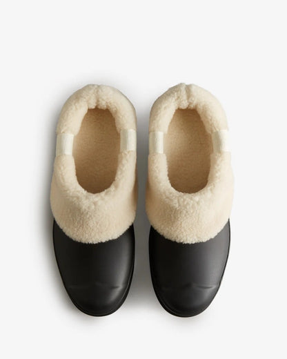 Hunter Play Womens Shearling Insulated Clog - Black