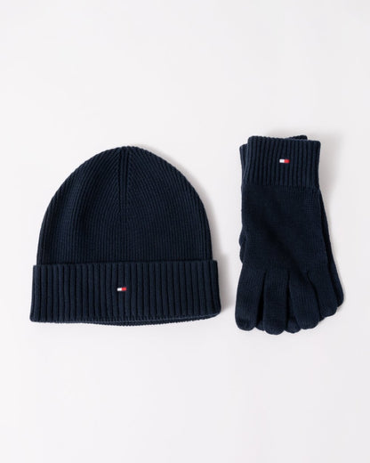 Tommy Hilfiger Flag Mens Pima Cotton Beanie & Scarf Gift Set