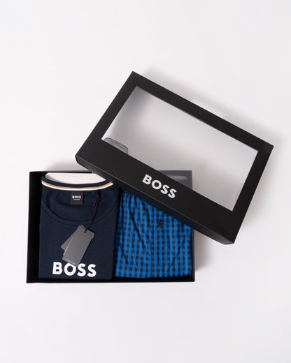 BOSS Orange Mens Regular Fit Long Pyjama Gift Set With Contrast Logos