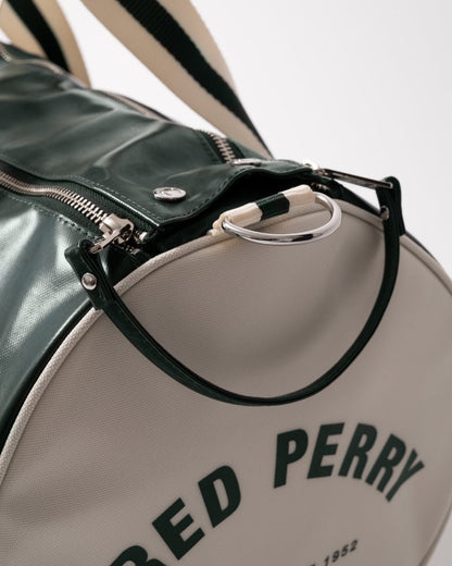 Fred Perry Recycled Polyester Classic Barrel Bag - Night Green/Ecru T11