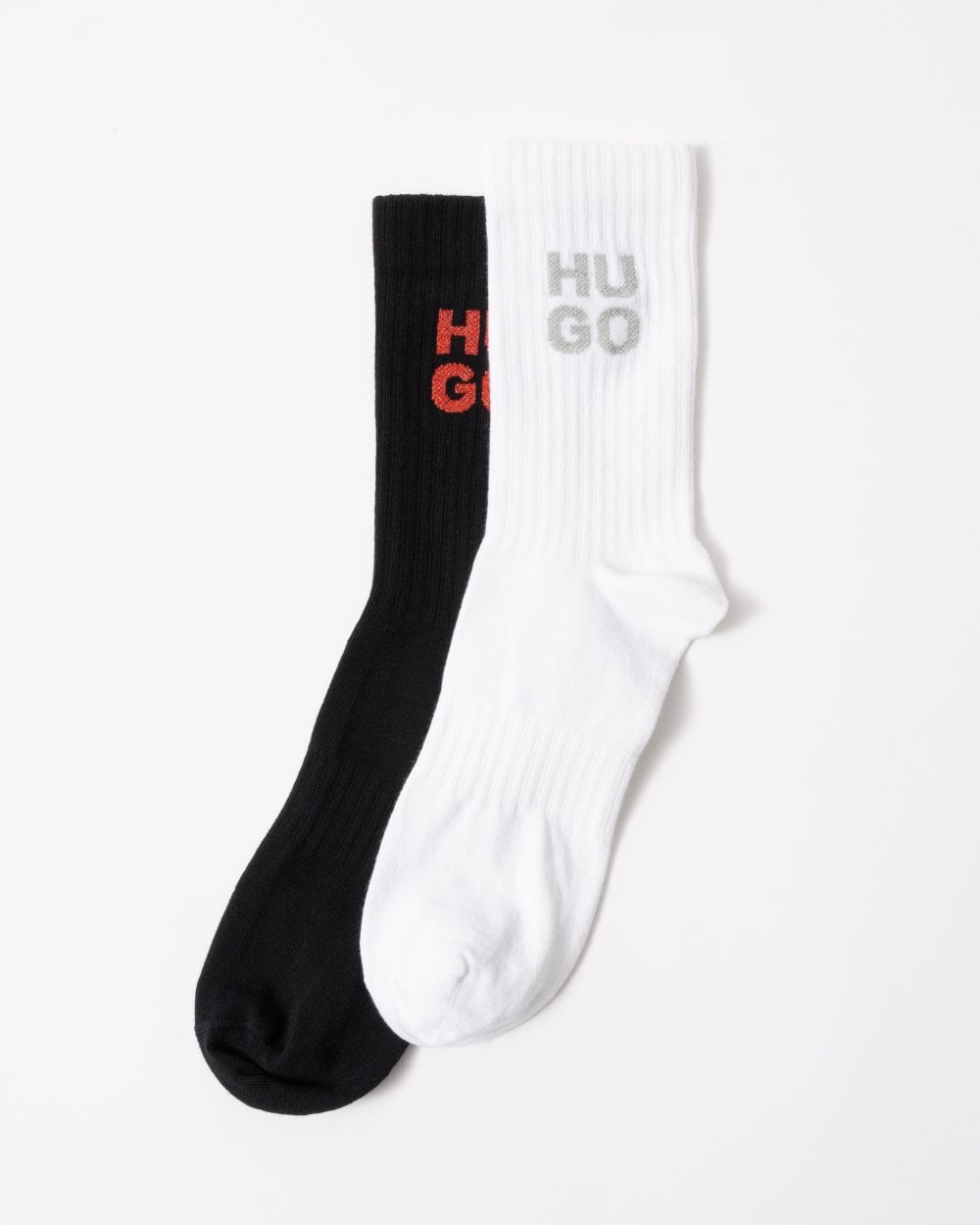 HUGO HUGO Lurex Mens 2-Pack Quarter Length Stacked Logo Socks Gift Set
