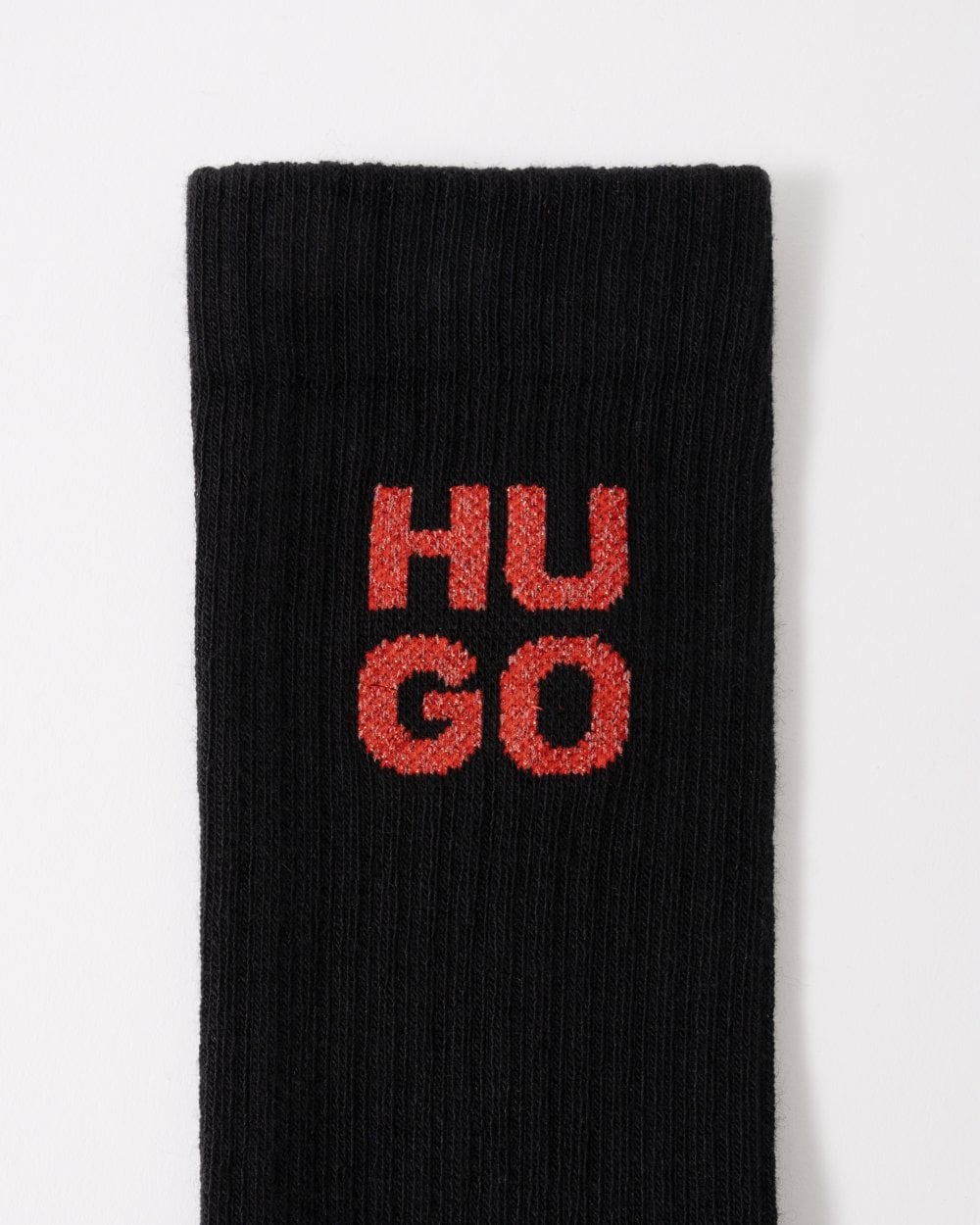 HUGO HUGO Lurex Mens 2-Pack Quarter Length Stacked Logo Socks Gift Set