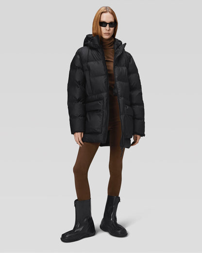 Rains Alta Long Puffer Cargo Jacket - 01 Black
