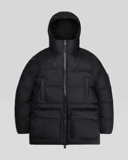 Rains Alta Long Puffer Cargo Jacket - 01 Black