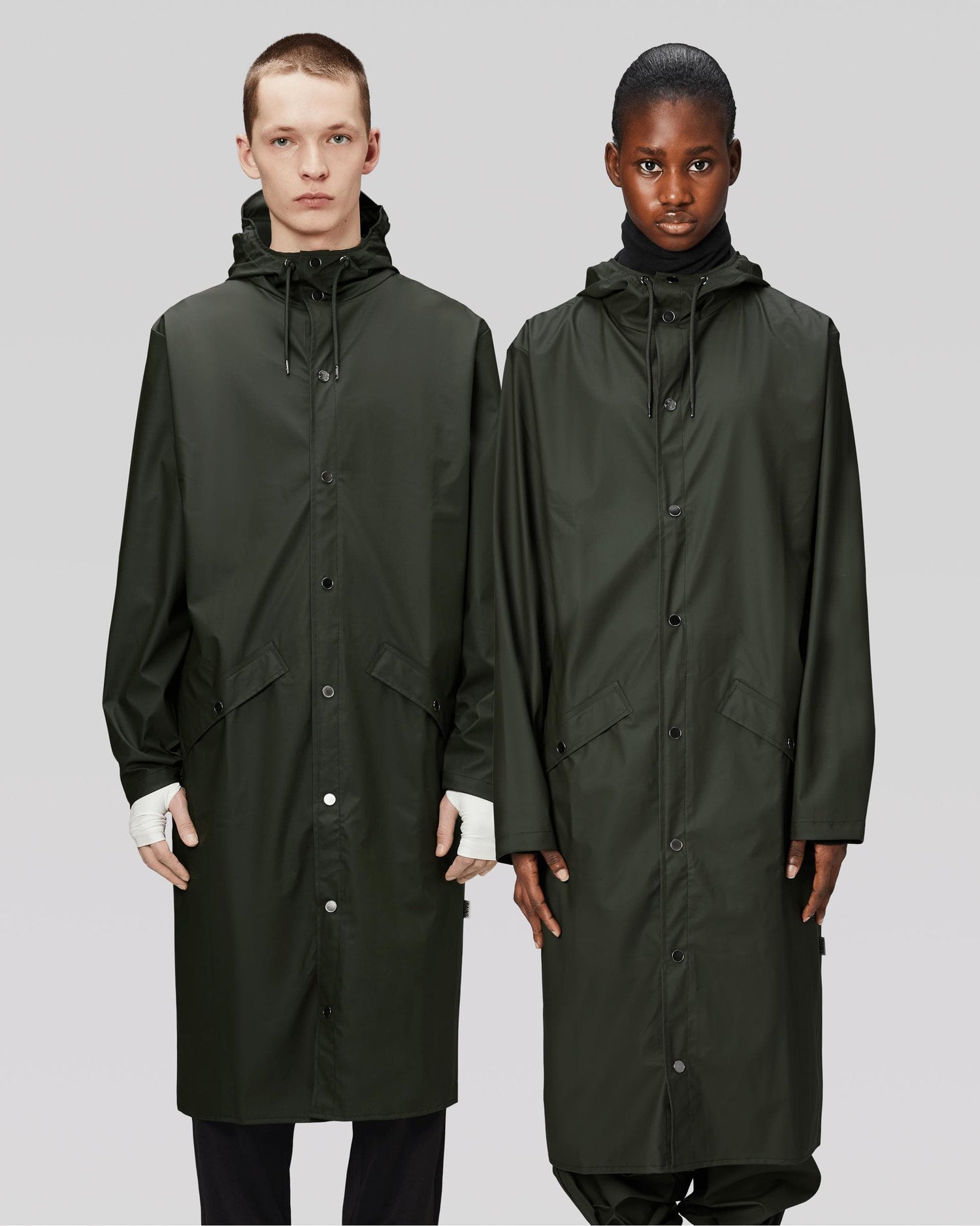 Rains Longer Unisex Jacket - 03 Green - CHO - Designer Unisex Rain Coats