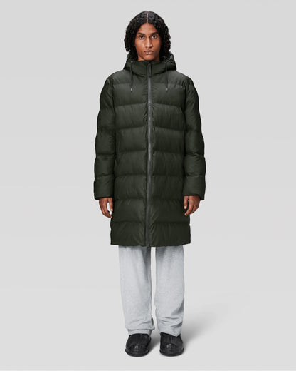 Rains Alta Long Unisex Puffer Jacket - 03 Green
