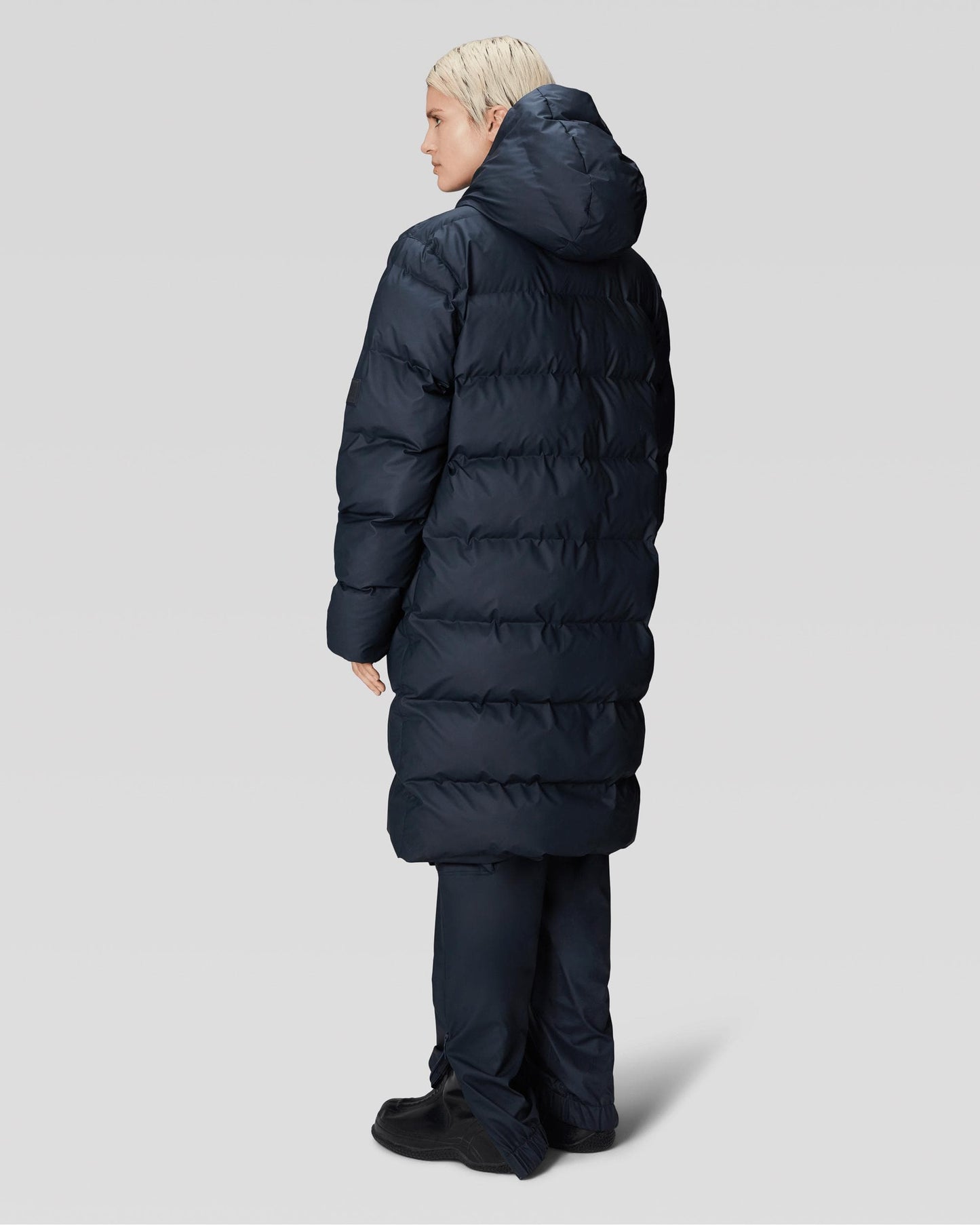 Rains Alta Long Unisex Puffer Jacket - 47 Navy