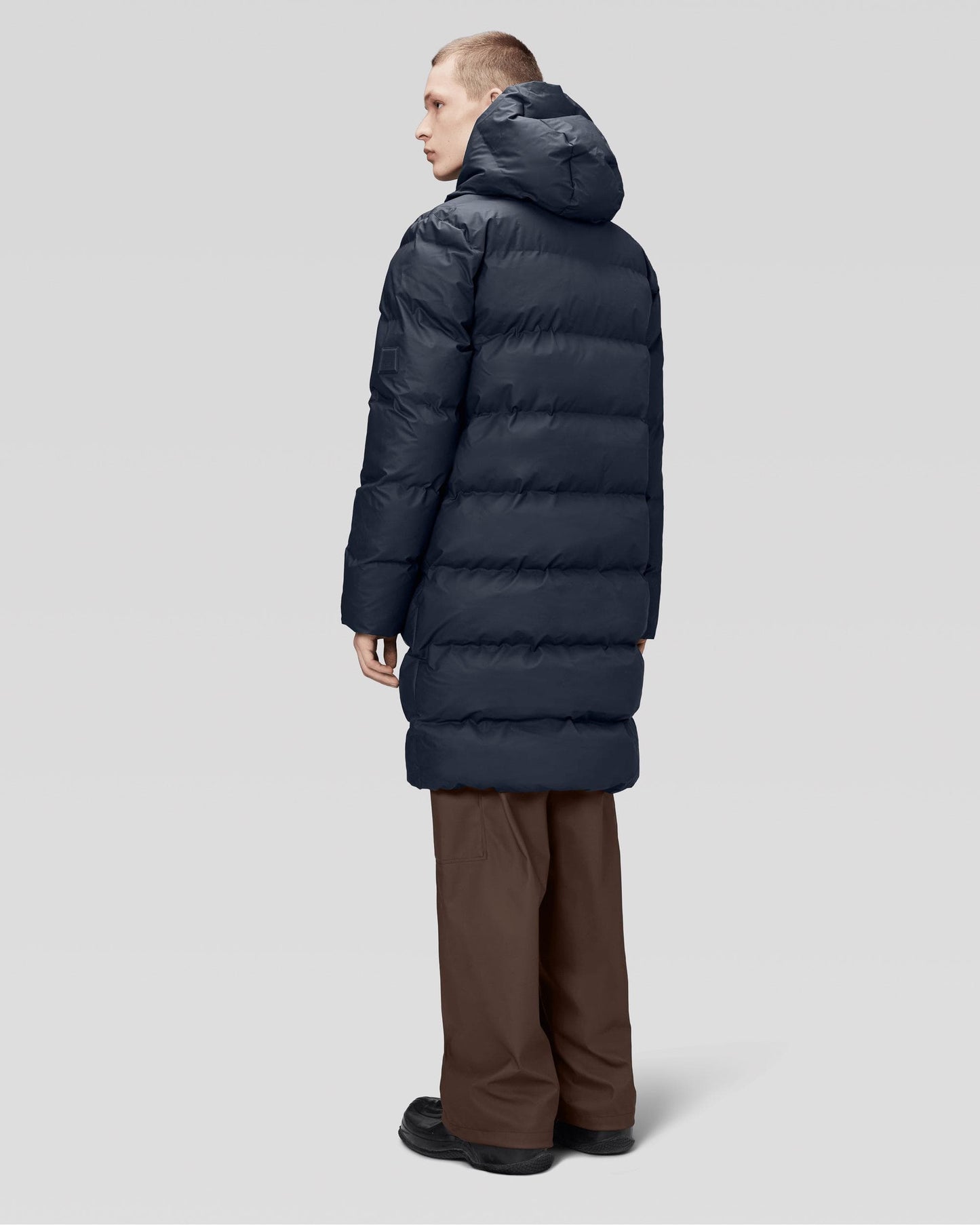 Rains Alta Long Unisex Puffer Jacket - 47 Navy